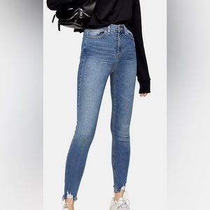 TOPSHOP Jagged Hem Skinny Jeans